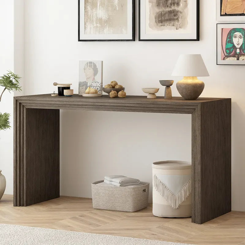 Console en placage de bois massif pour foyer, salon ou entrée