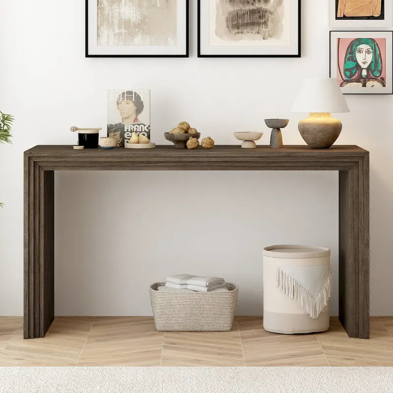 Console en placage de bois massif pour foyer, salon ou entrée