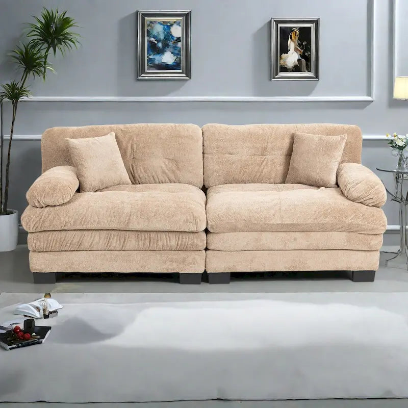 Canapé 3 places rembourré de 84 po avec coussin en mousse à mémoire de forme double couche