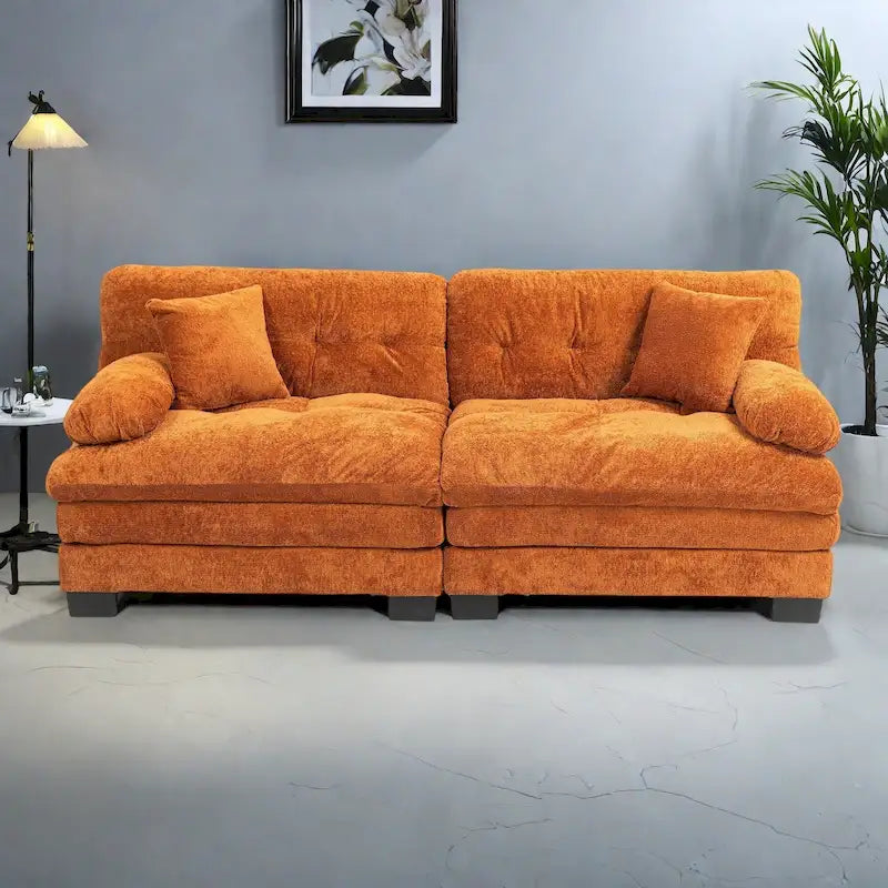 Canapé 3 places rembourré de 84 po avec coussin en mousse à mémoire de forme double couche