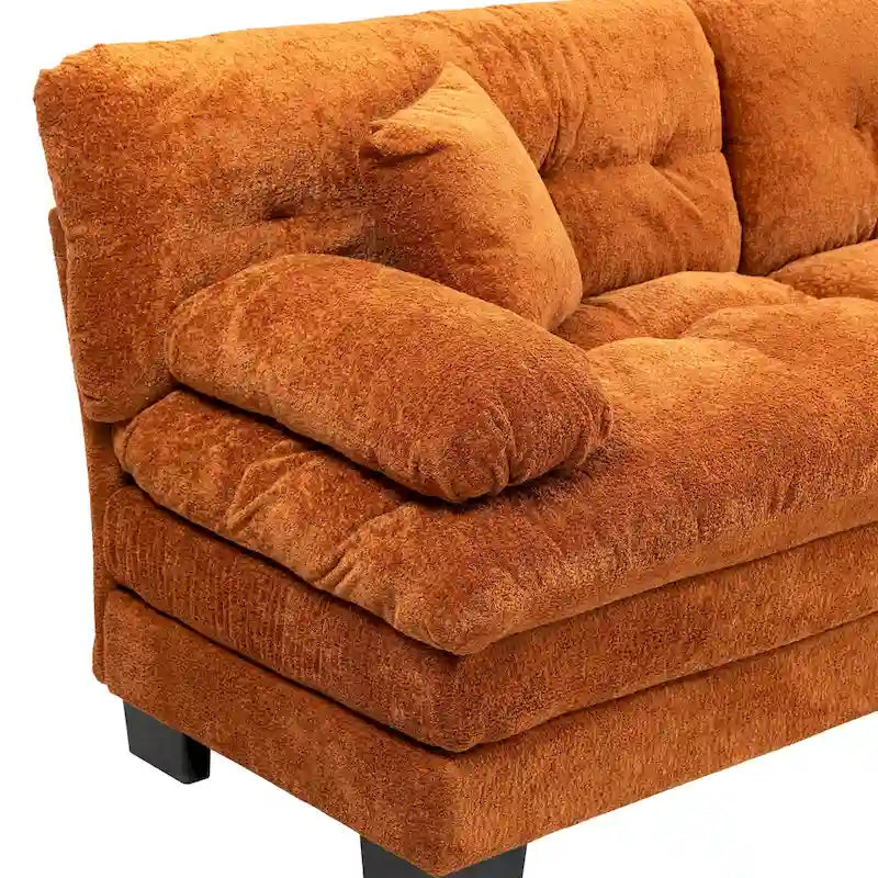 Canapé 3 places rembourré de 84 po avec coussin en mousse à mémoire de forme double couche