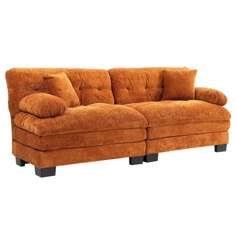 Canapé 3 places rembourré de 84 po avec coussin en mousse à mémoire de forme double couche