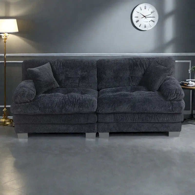 Canapé 3 places rembourré de 84 po avec coussin en mousse à mémoire de forme double couche