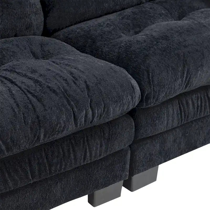 Canapé 3 places rembourré de 84 po avec coussin en mousse à mémoire de forme double couche
