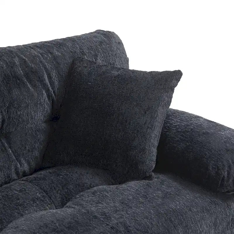 Canapé 3 places rembourré de 84 po avec coussin en mousse à mémoire de forme double couche
