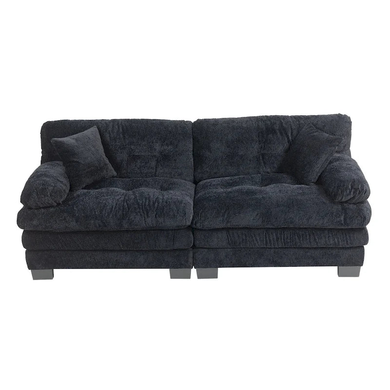 Canapé 3 places rembourré de 84 po avec coussin en mousse à mémoire de forme double couche