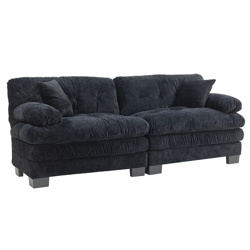 Canapé 3 places rembourré de 84 po avec coussin en mousse à mémoire de forme double couche