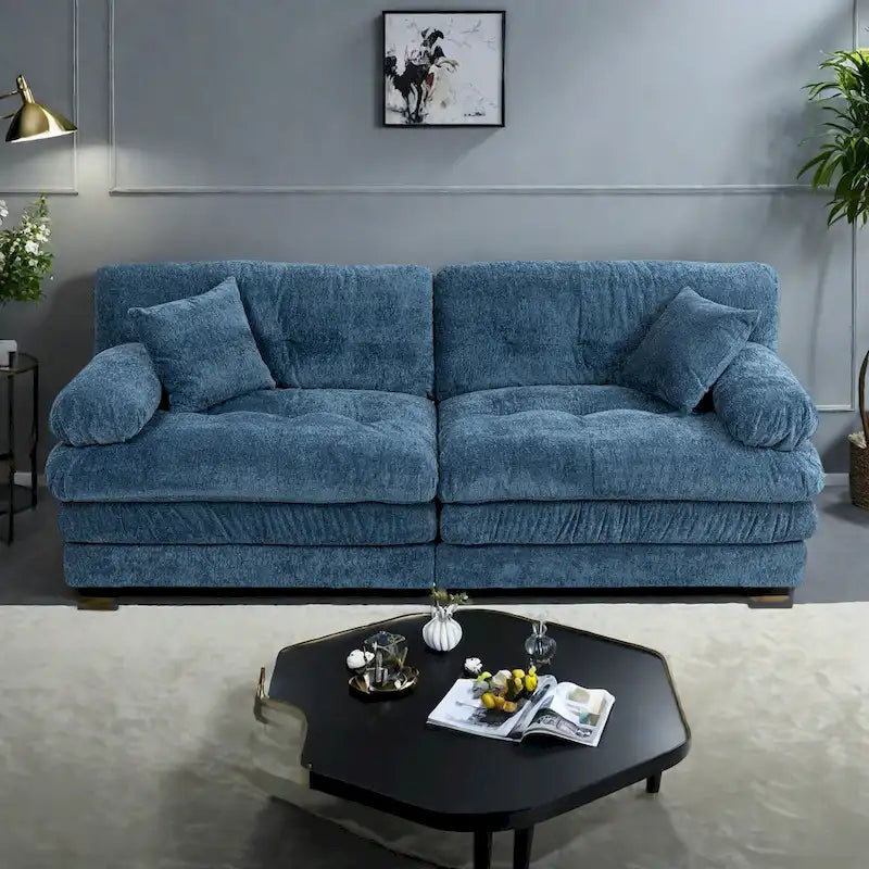 Canapé 3 places rembourré de 84 po avec coussin en mousse à mémoire de forme double couche