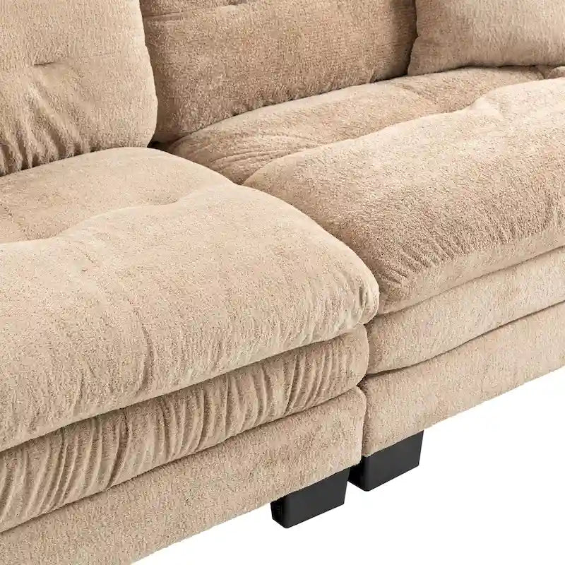 Canapé 3 places rembourré de 84 po avec coussin en mousse à mémoire de forme double couche