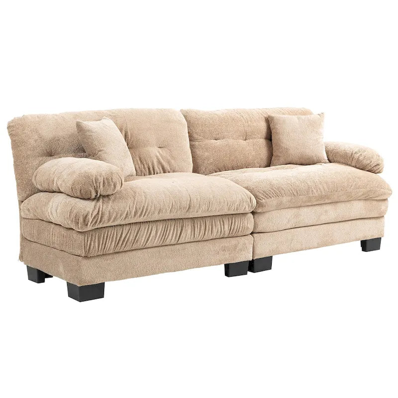 Canapé 3 places rembourré de 84 po avec coussin en mousse à mémoire de forme double couche