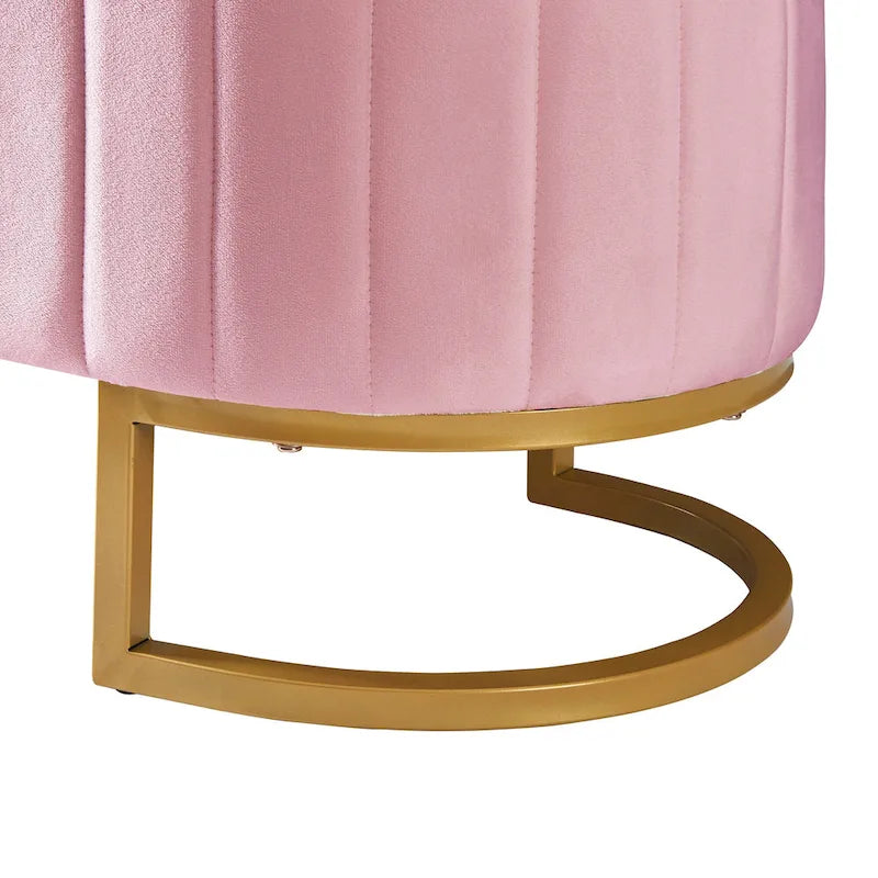 Banc de rangement élégant en velours capitonné, banquette rembourrée avec pieds en métal pour chambre à coucher