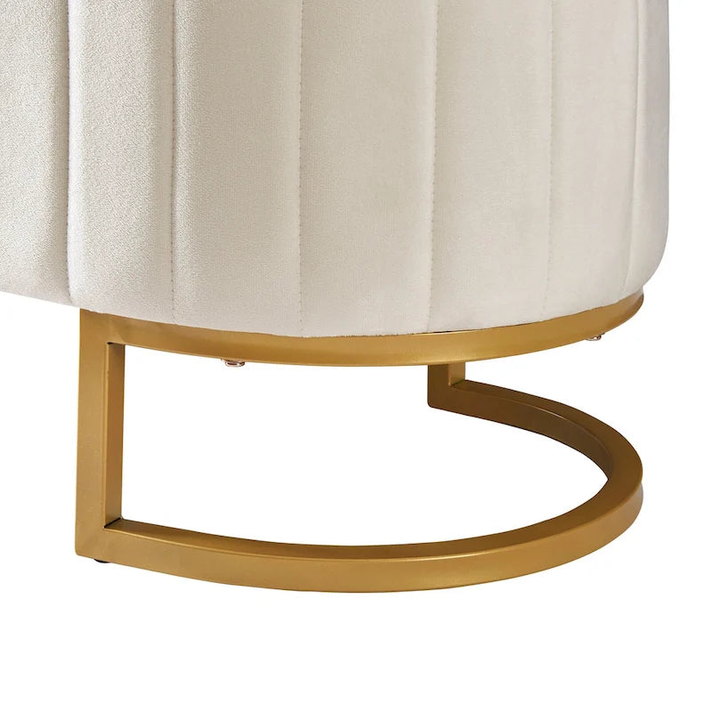 Banc de rangement élégant en velours capitonné, banquette rembourrée avec pieds en métal pour chambre à coucher