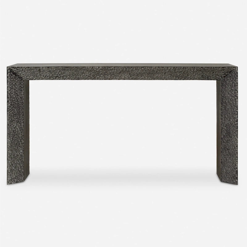 Console de 62 po en placage de bois d'orme