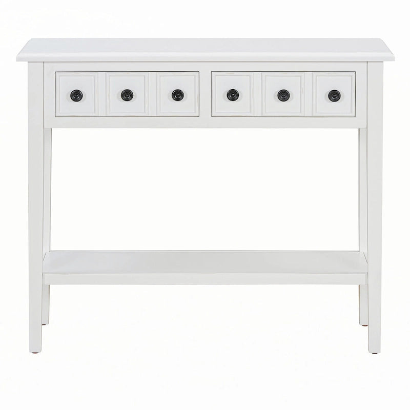 Table d'entrée avec 2 tiroirs (blanc)