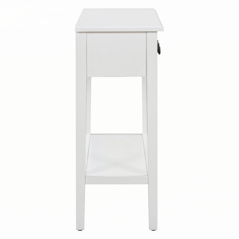 Table d'entrée avec 2 tiroirs (blanc)