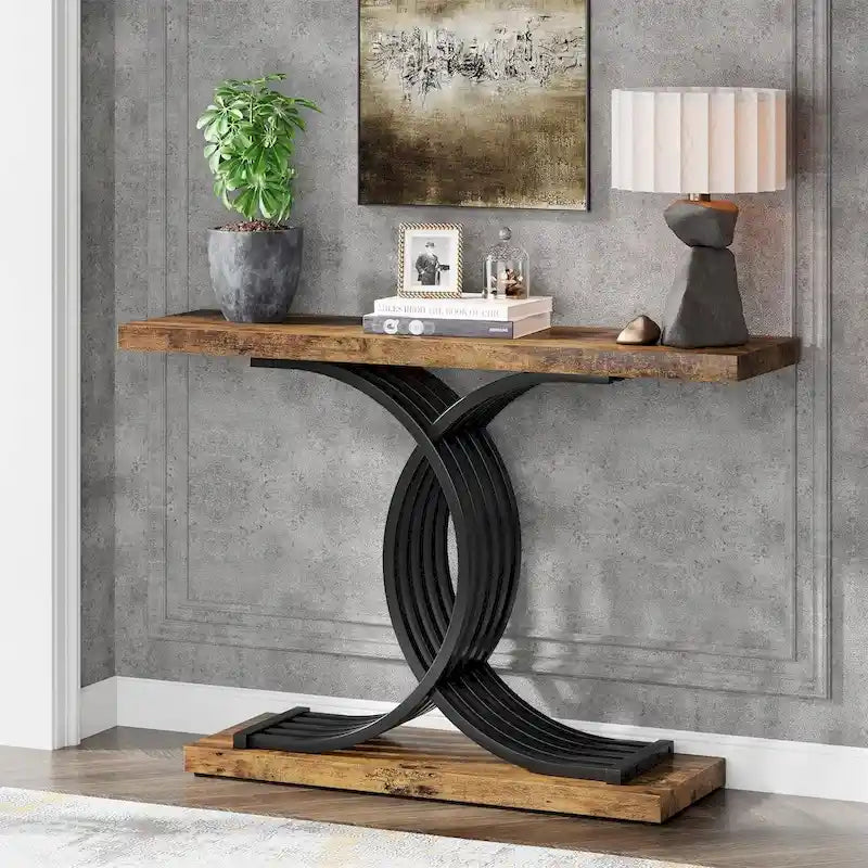 Console de 99 cm, Table d'appoint étroite pour entrée, Table de canapé pour foyer