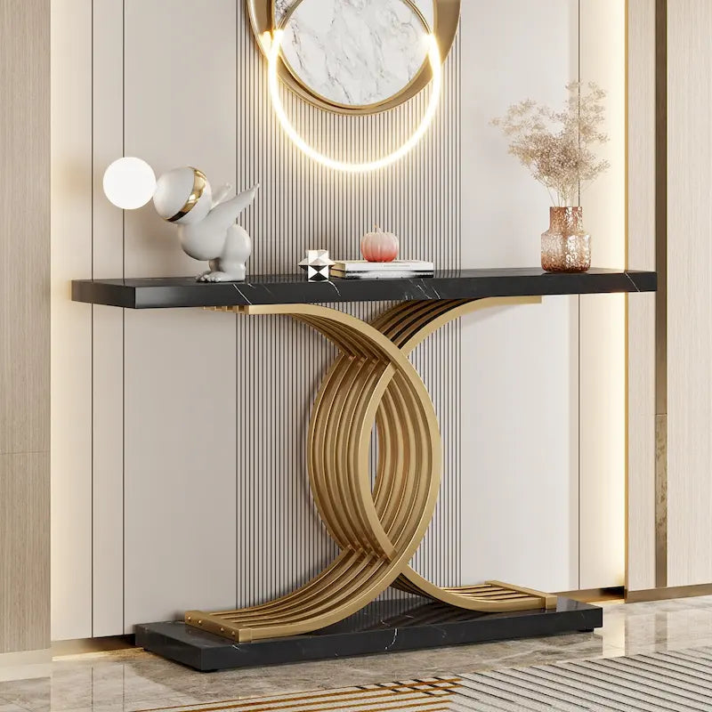 Console de 99 cm, Table d'appoint étroite pour entrée, Table de canapé pour foyer