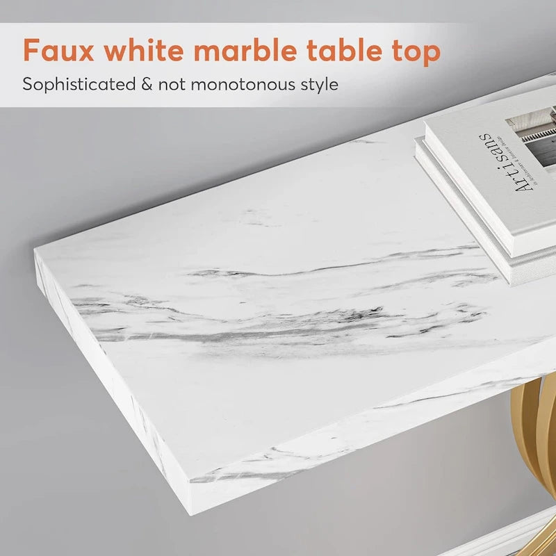 Console de 99 cm, Table d'appoint étroite pour entrée, Table de canapé pour foyer