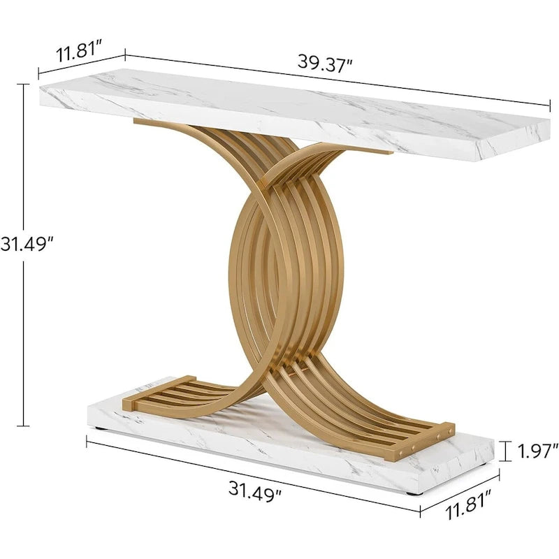 Console de 99 cm, Table d'appoint étroite pour entrée, Table de canapé pour foyer