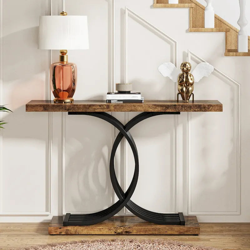 Console de 99 cm, Table d'appoint étroite pour entrée, Table de canapé pour foyer