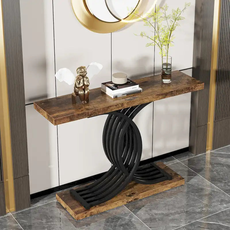 Console de 99 cm, Table d'appoint étroite pour entrée, Table de canapé pour foyer