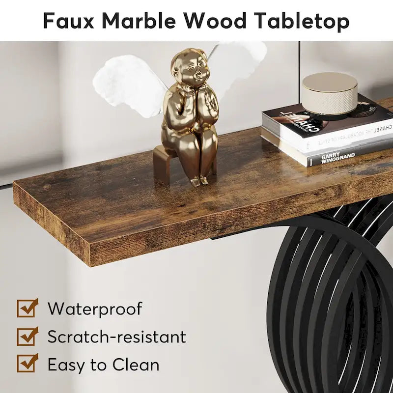 Console de 99 cm, Table d'appoint étroite pour entrée, Table de canapé pour foyer