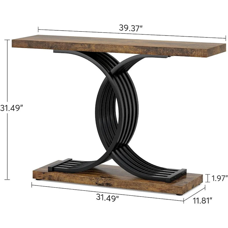 Console de 99 cm, Table d'appoint étroite pour entrée, Table de canapé pour foyer