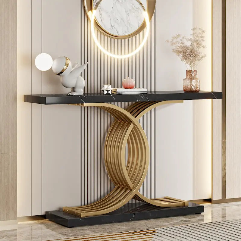 Console de 99 cm, Table d'appoint étroite pour entrée, Table de canapé pour foyer