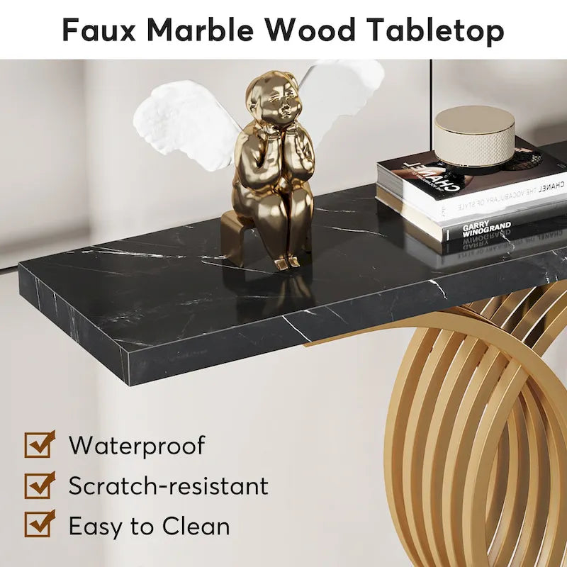 Console de 99 cm, Table d'appoint étroite pour entrée, Table de canapé pour foyer