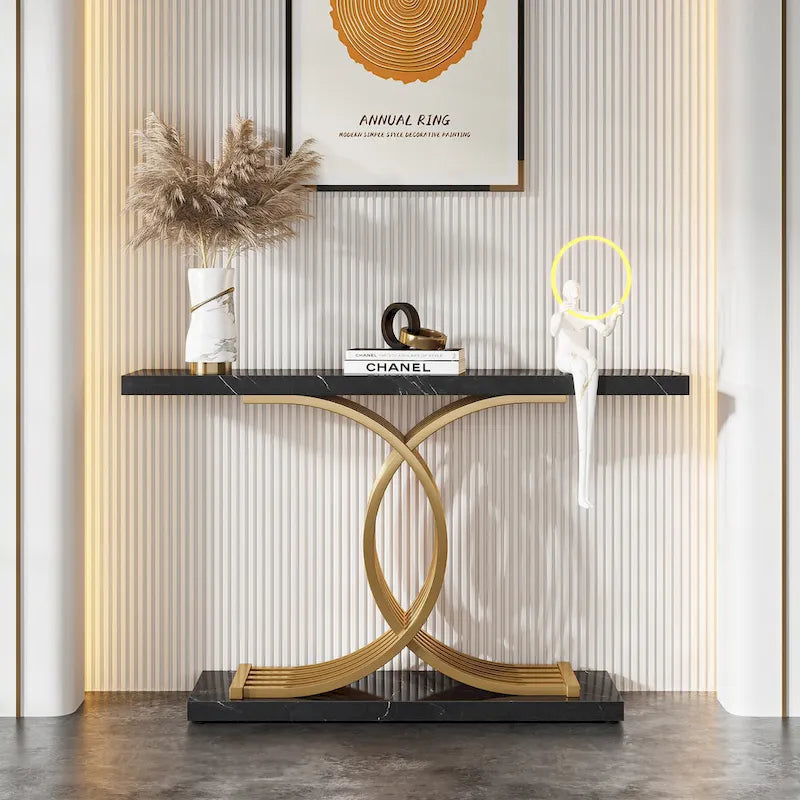 Console de 99 cm, Table d'appoint étroite pour entrée, Table de canapé pour foyer