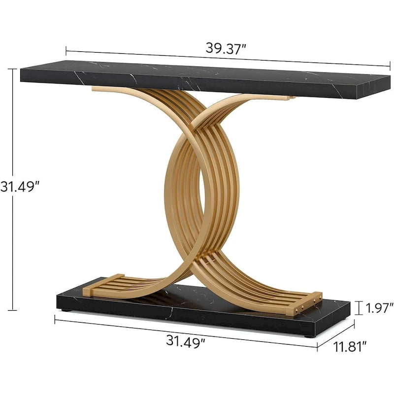Console de 99 cm, Table d'appoint étroite pour entrée, Table de canapé pour foyer