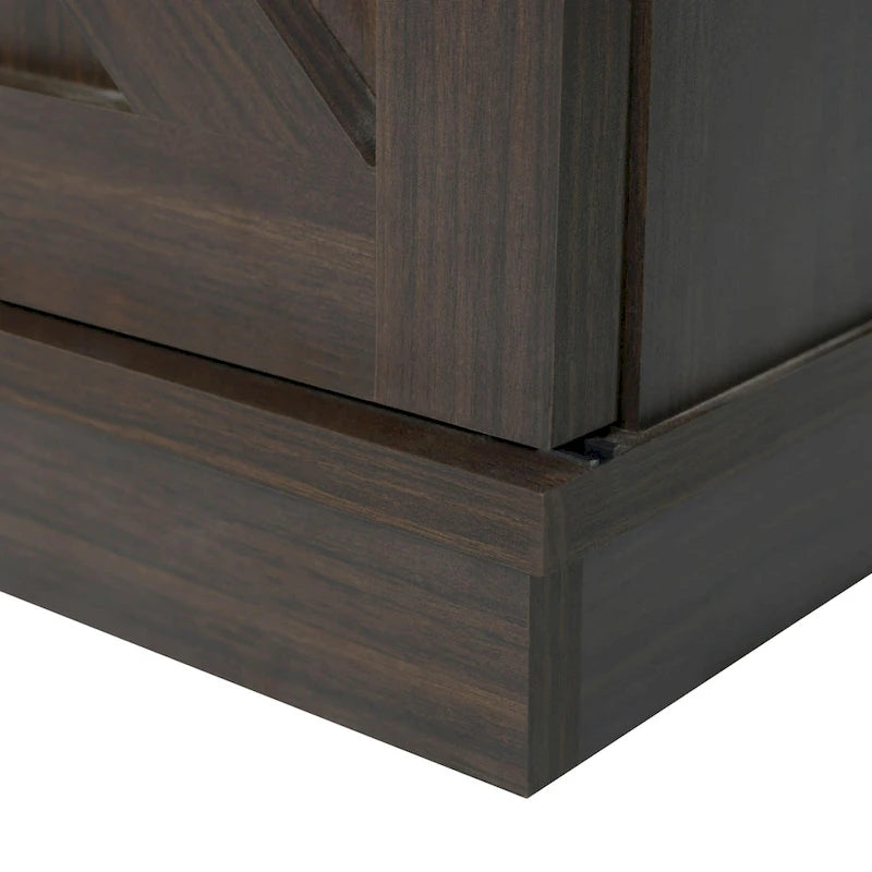 Meuble TV en bois de style rustique avec portes coulissantes façon grange