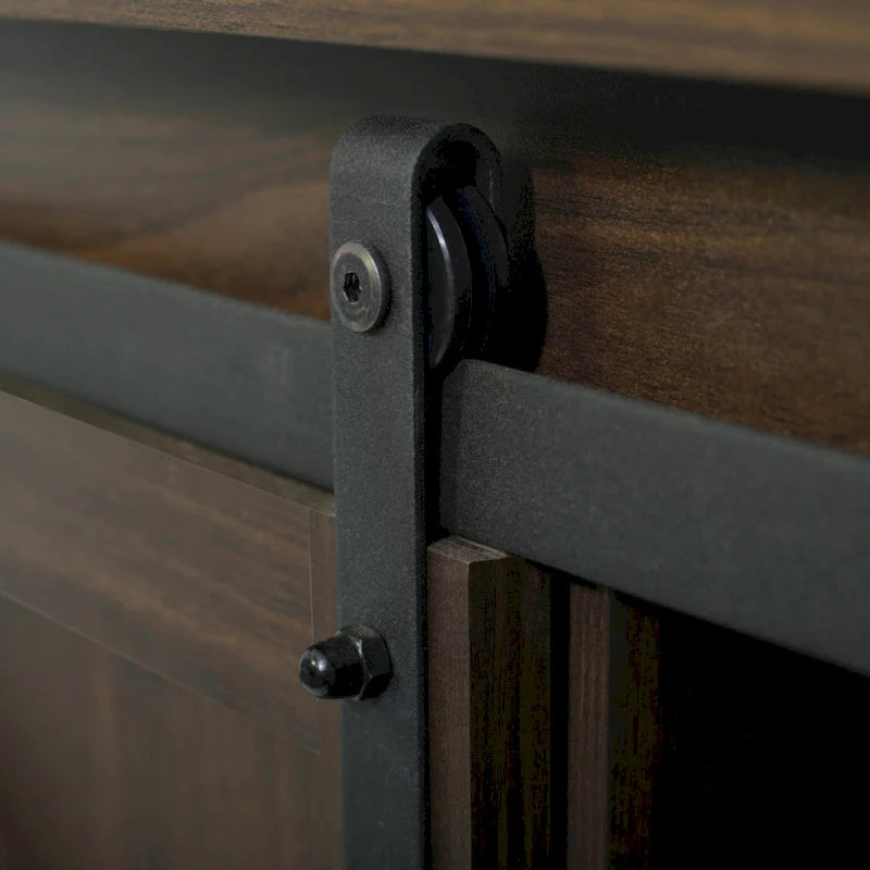 Meuble TV en bois de style rustique avec portes coulissantes façon grange