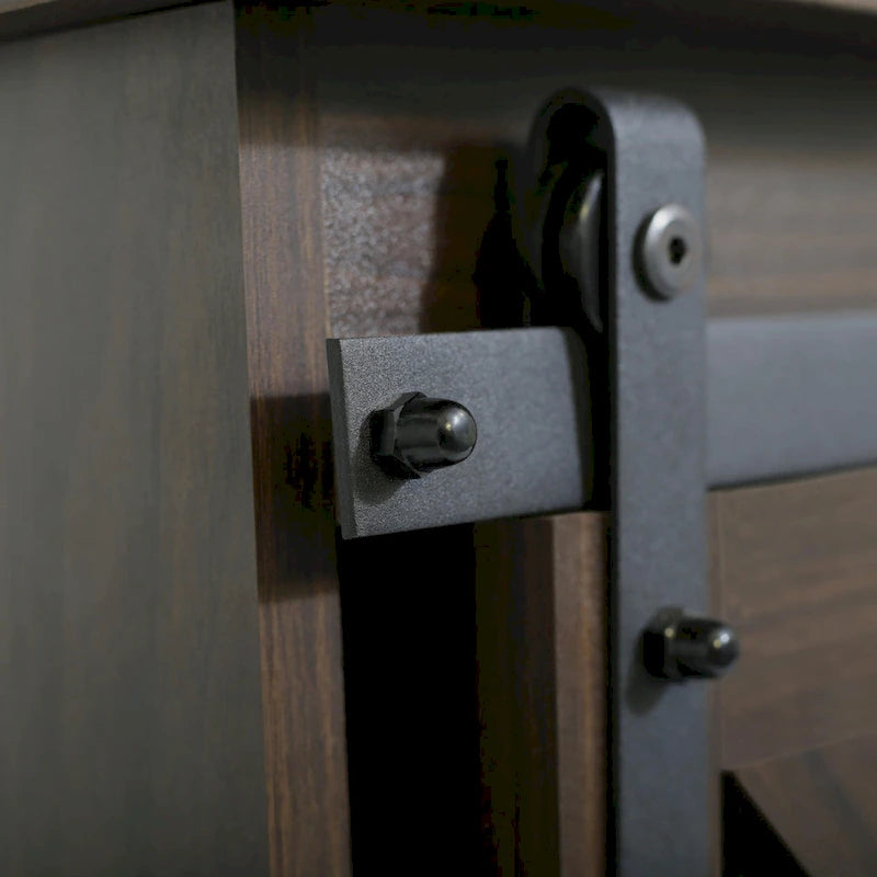 Meuble TV en bois de style rustique avec portes coulissantes façon grange