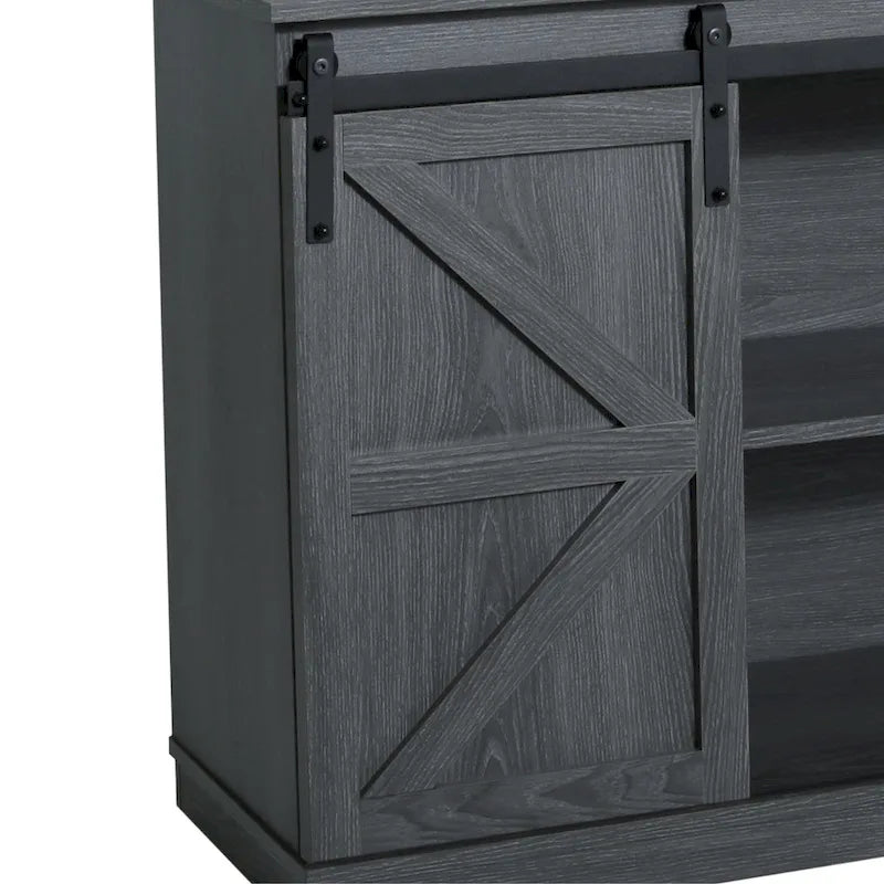 Meuble TV en bois de style rustique avec portes coulissantes façon grange