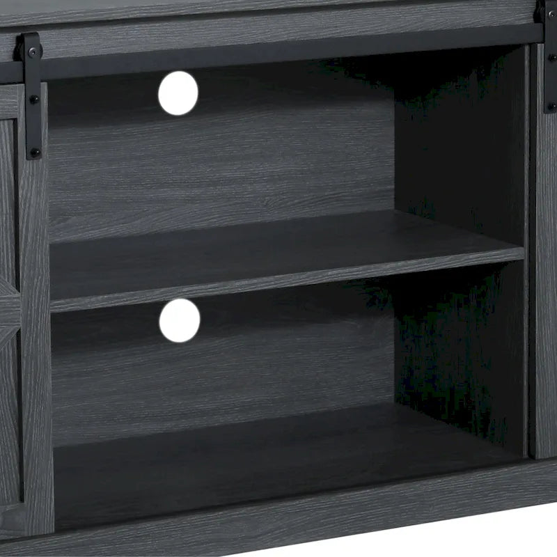 Meuble TV en bois de style rustique avec portes coulissantes façon grange