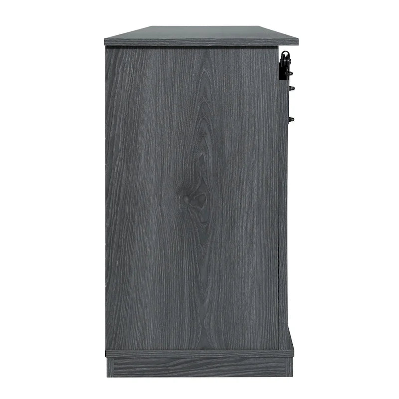 Meuble TV en bois de style rustique avec portes coulissantes façon grange