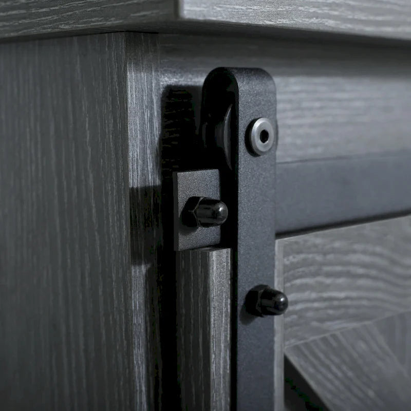 Meuble TV en bois de style rustique avec portes coulissantes façon grange