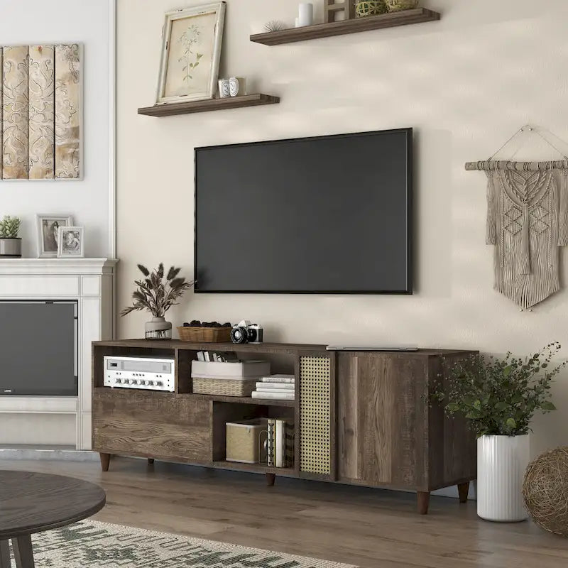 Santee Mid-Century Modern 70-inch TV Stand with Drawer by Furniture of America