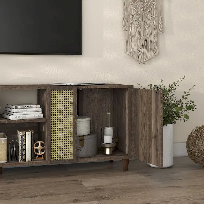 Meuble TV Mid-Century Modern de 178 cm avec tiroir