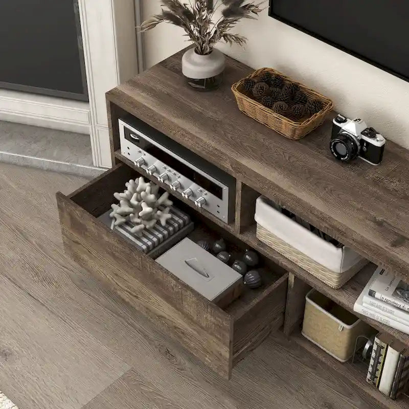 Meuble TV Mid-Century Modern de 178 cm avec tiroir