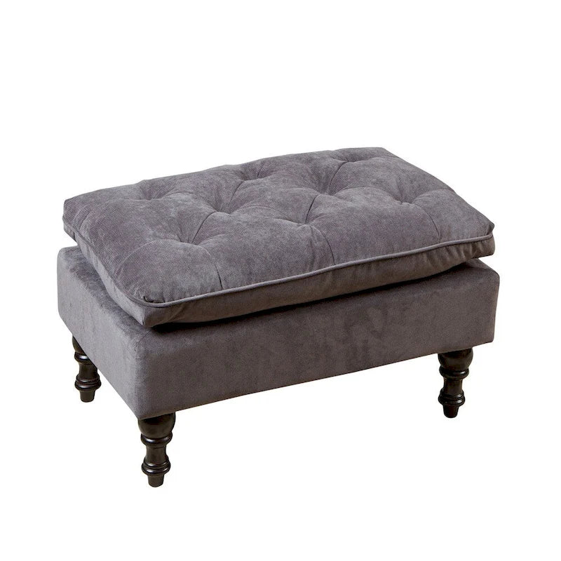 Pouf ottoman en tissu capitonné