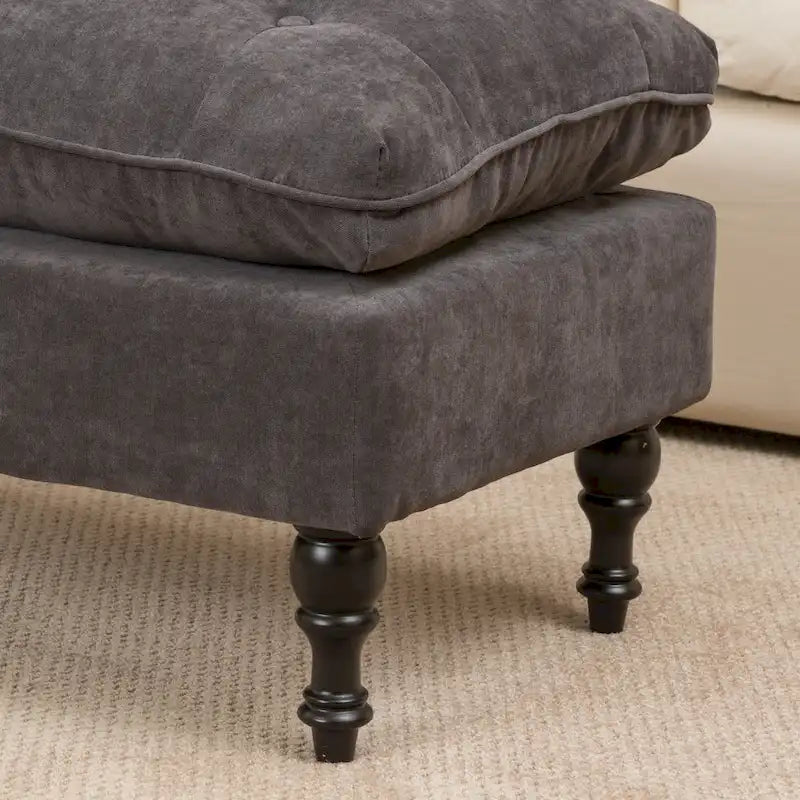 Pouf ottoman en tissu capitonné