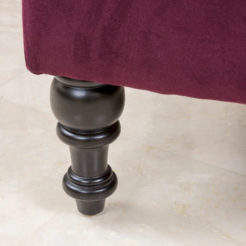 Pouf ottoman en tissu capitonné