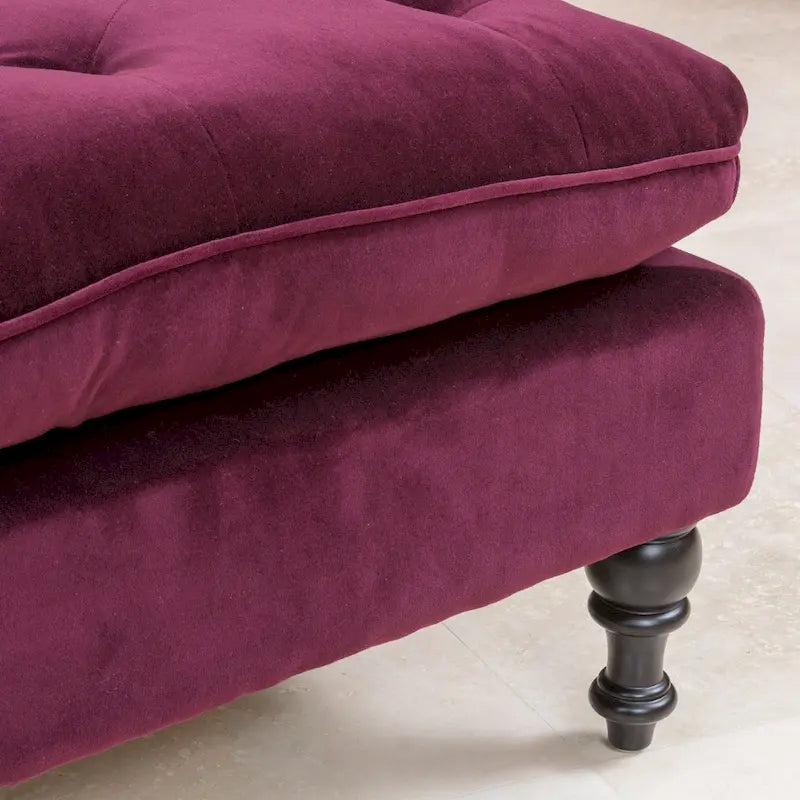 Pouf ottoman en tissu capitonné