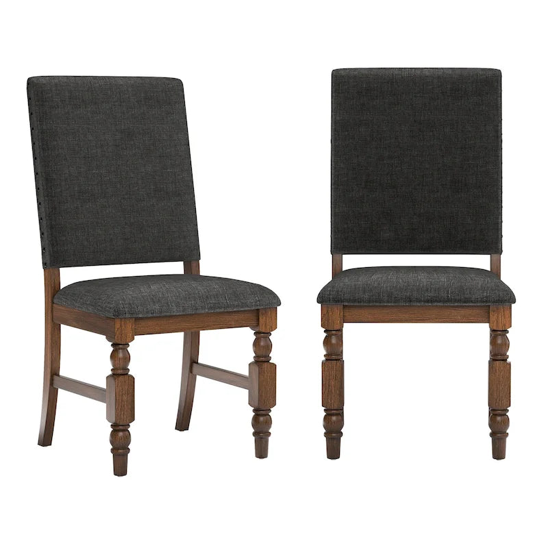 Chaises de salle à manger capitonnées cloutées (lot de 2)