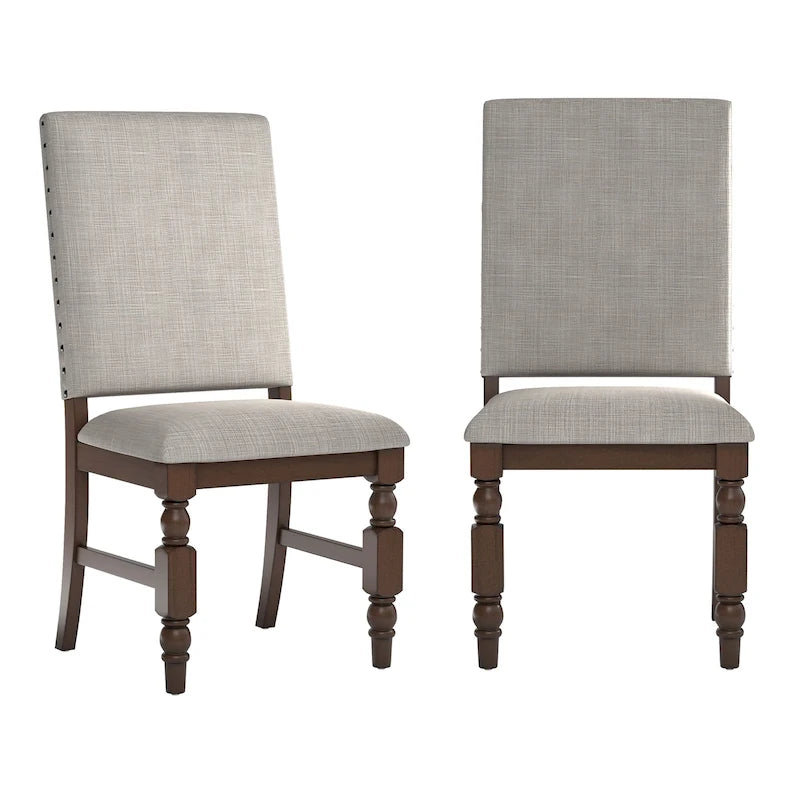 Chaises de salle à manger capitonnées cloutées (lot de 2)