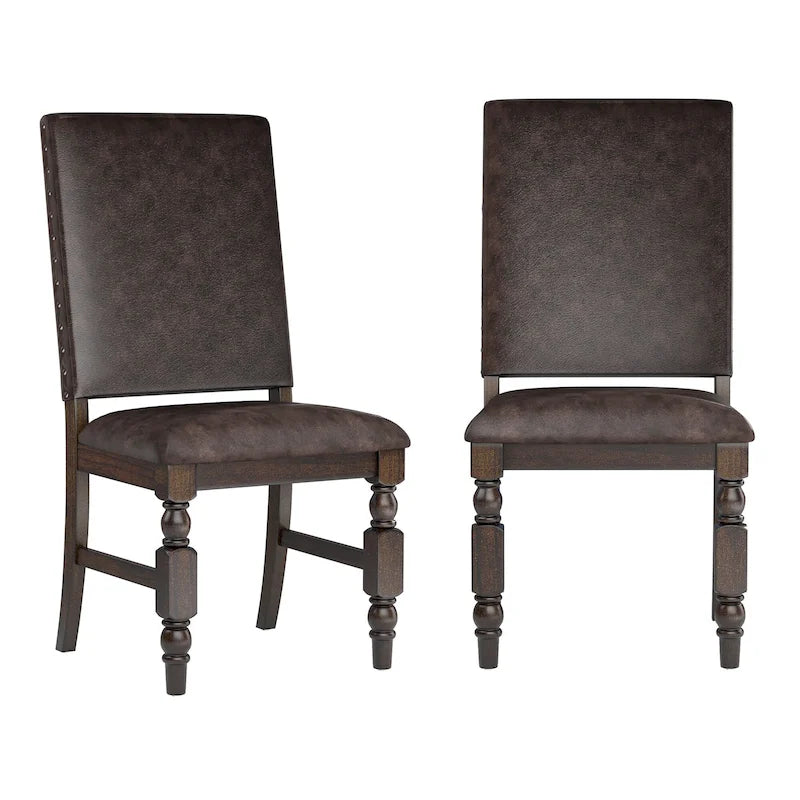Chaises de salle à manger capitonnées cloutées (lot de 2)
