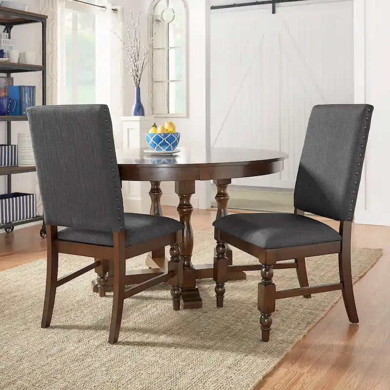 Chaises de salle à manger capitonnées cloutées (lot de 2)
