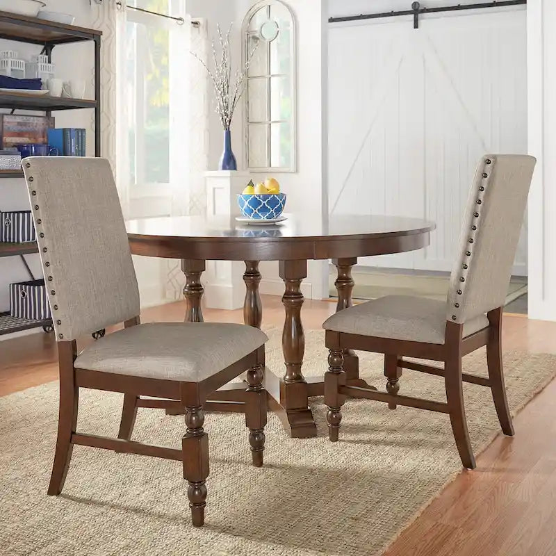 Chaises de salle à manger capitonnées cloutées (lot de 2)